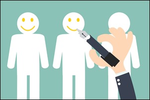 Hand writing Smiley on the Customer  - Customer Retention 